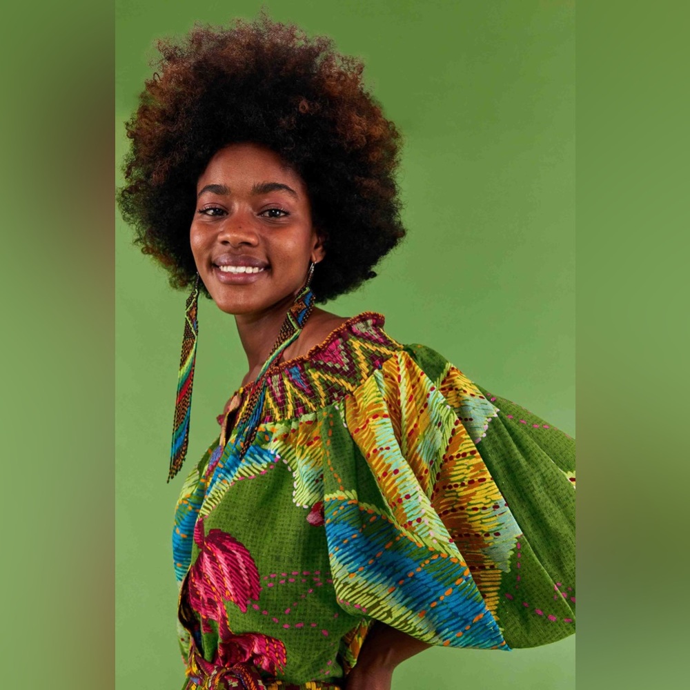 Farm Río Banana Leaves Off The Shoulder Dress